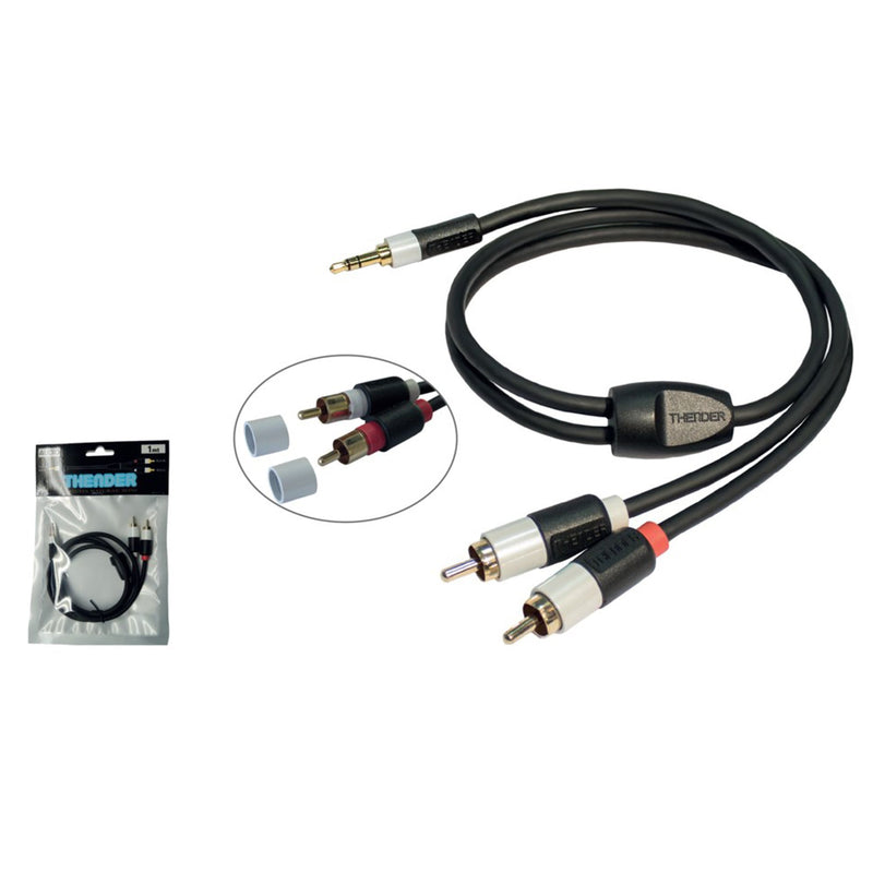 » Thender 15-271 Cavo Audio jack 3.5mm Stereo Maschio a 2x RCA Maschio da 1mt. (100% off)