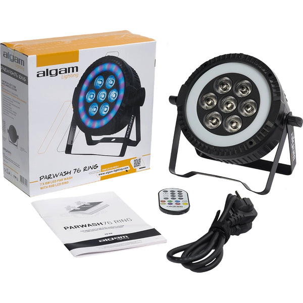 Algam Lighting PARWASH76-RING LED 7x6W RGBW + anello LED RGB composto da 48 LED