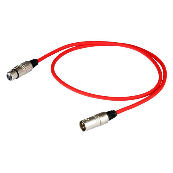 Proel BULK250LU10RD Cavo audio Cannon XLR 3P M a Cannon XLR 3F F, 10mt, Rosso