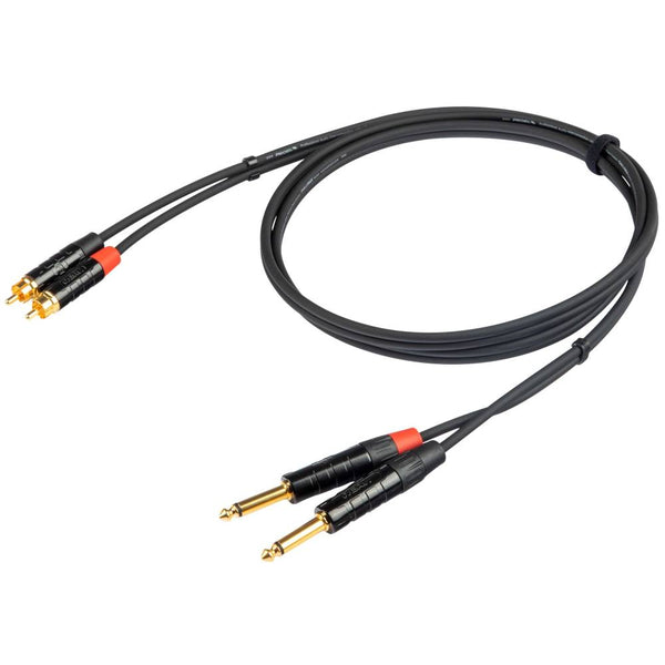 Proel CHLP310LU15 Cavo 2x Jack Mono 6.3mm a 2x spina RCA 1,5mt