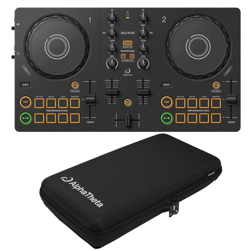 AlphaTheta DDJ-FLX2 Controller Dj 2 Canali + DJC-FLX2 Custodia Borsa trasporto