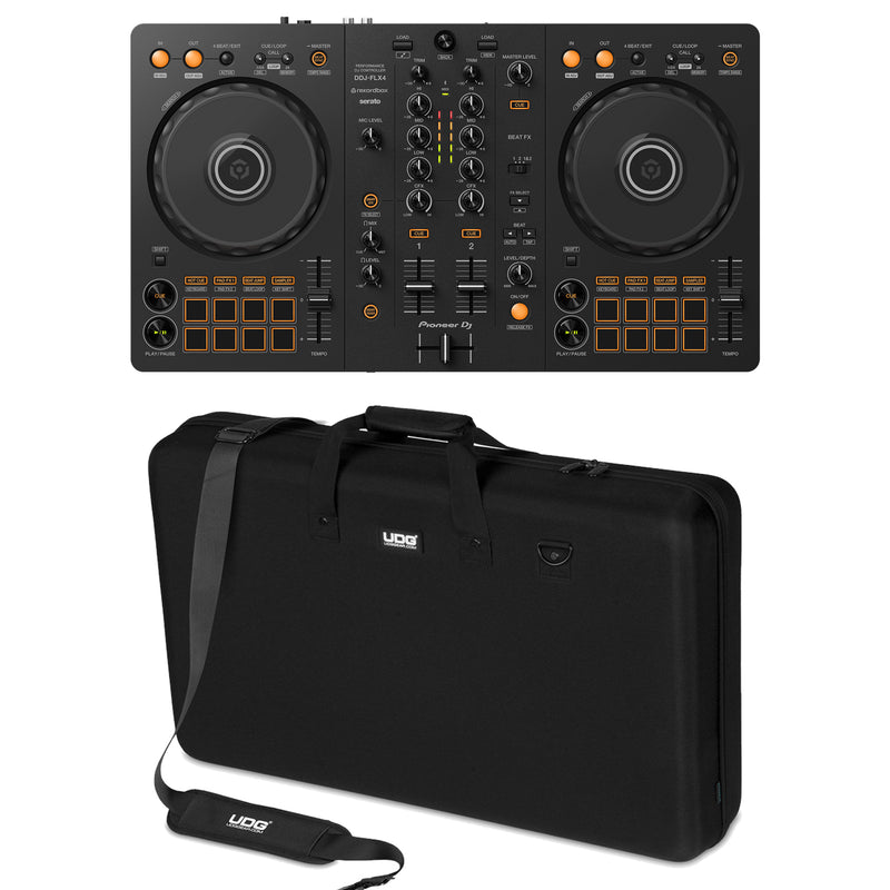 Pioneer Dj DDJ-FLX4 Controller + UDG U8320BL Borsa semirigida x trasp. DDJ-FLX4