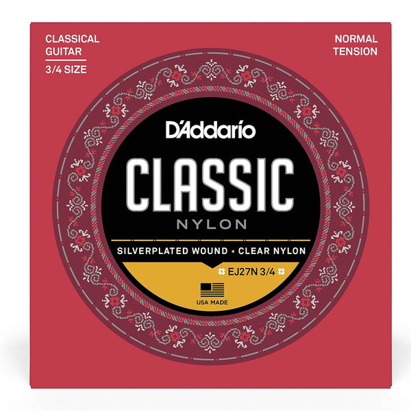 D'Addario EJ27N 3/4 Normal Tension Corde x Chitarra Classica in Nylon x Studenti