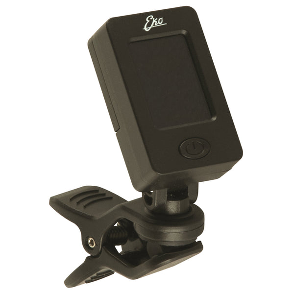 Eko GBU Clip Tuner Accordatore Cromatico x Chitarra Basso Ukulele Violino, Nero