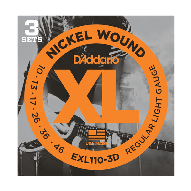 D'Addario EXL110-3D Regular Light 3 Set Corde x Chitarra Elettrica 10-46