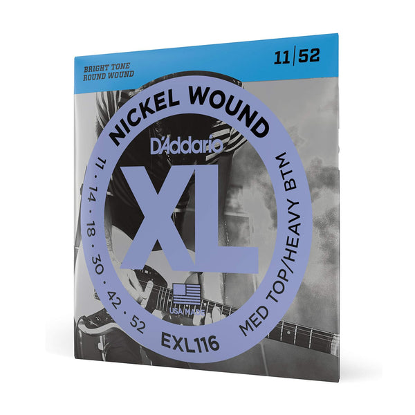 D'Addario EXL116 Medium Top/Heavy Bottom Corde x Chitarra Elettrica Nickel 11-52