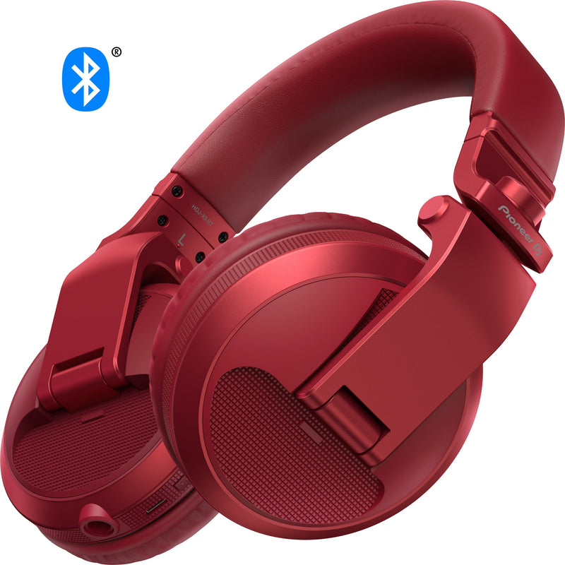 Pioneer Dj HDJ-X5BT-R Cuffia professionale Over-Ear per DJ Bluetooth, Rossa