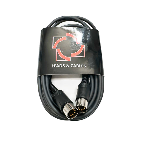 Leads & Cables MD360/3 Cavo midi con connettori a 5 Pin, 3mt, Nero