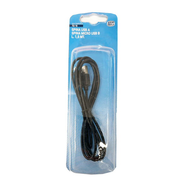 Nuova Video Suono 70-16 Cavo USB A a spina micro USB B, 1,5mt, Nero