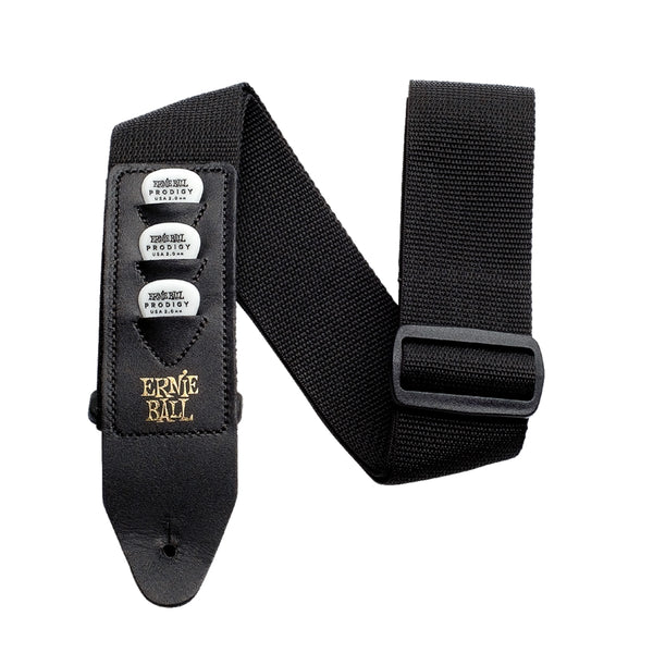 Ernie Ball P04039 Pickholder Strap Tracolla x chitarra basso alloggia 3 plettri