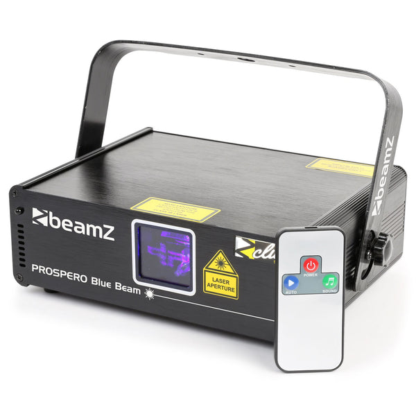 Beamz PROSPERO II 150MW Blue Beam Laser Blu collegamento DMX e telecomando IRC