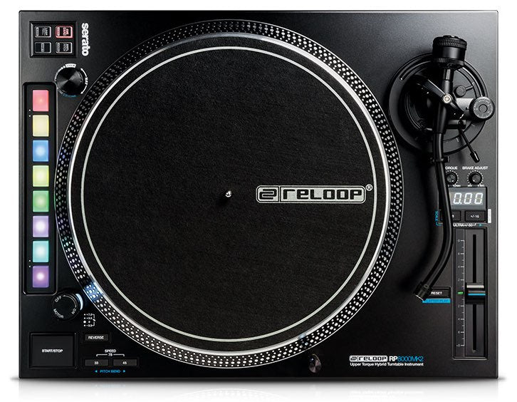 Reloop RP-8000 MK2 Giradischi Dj progettato x integrazione Serato DJ Pro, Black