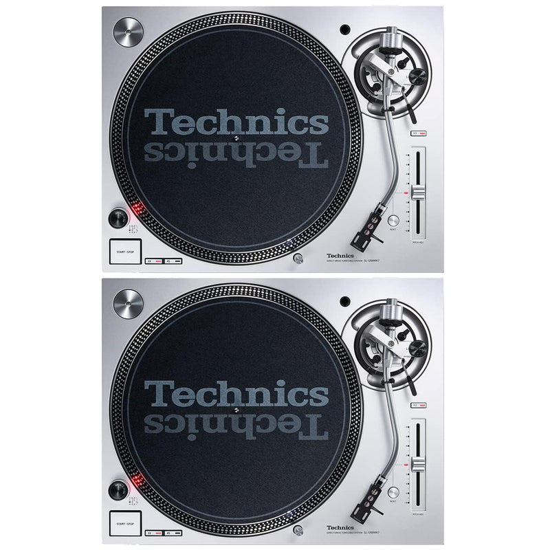 Technics SL-1200MK7S Silver Coppia Giradischi Pro x dj trazione diretta Argento