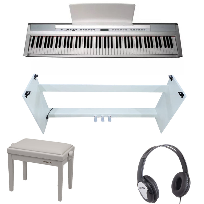 FBT E-Chord SP10 WHT Piano Digit 88T Pesati Bianco + Supporto + Panca + Cuffia