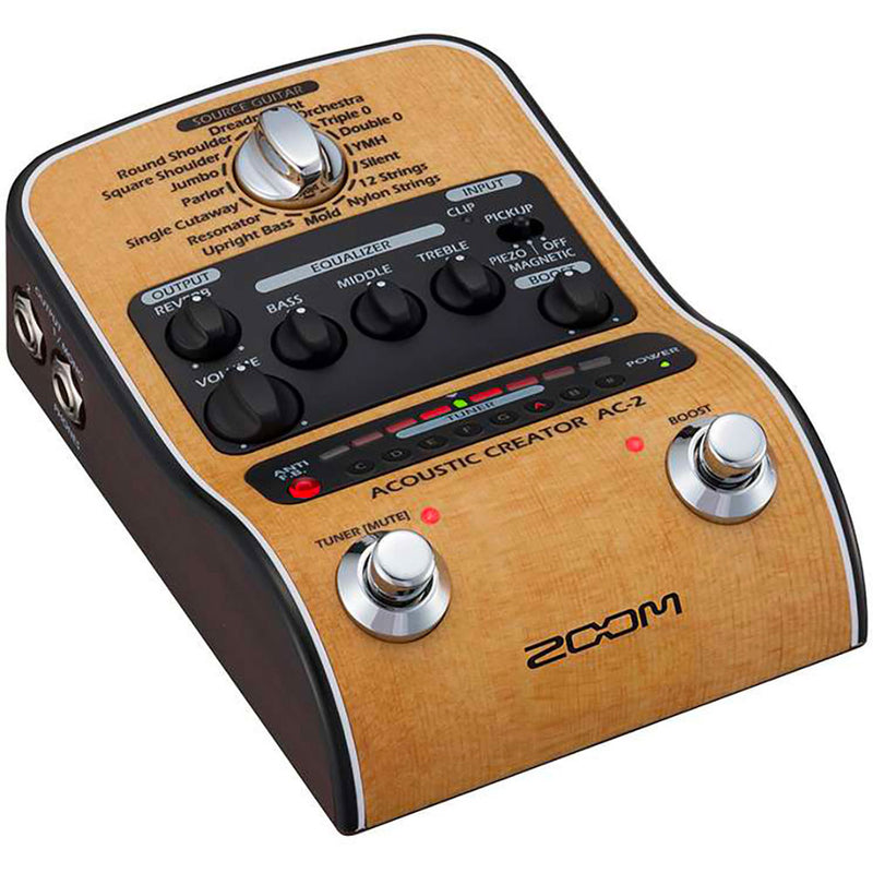 Zoom AC-2 ACOUSTIC CREATOR Preamp pedale x chitarra acustica direct box x palco