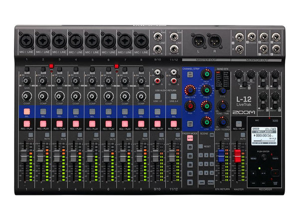 Zoom LiveTrack L-12 Mixer digitale 12 canali e registratore digitale a 12 tracce