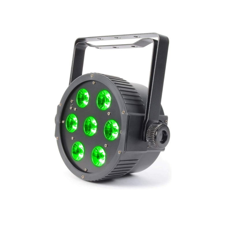 Beamz Flat PAR 7X18W DMX LEDS IR RGBAWUV Flat PAR compatto 7x18W colori RGBAWUV