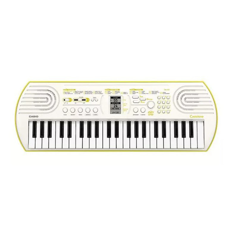 Casio SA-80 Mini Tastiera a 44 tasti, Bianco/Giallo Limone + Bag trasporto Nera