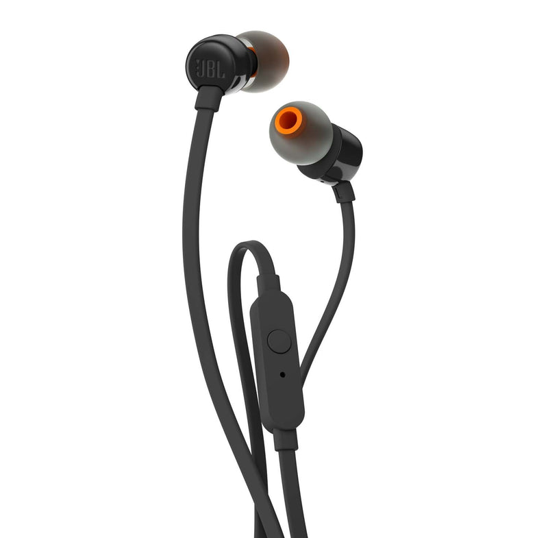 JBL T110 BLK Auricolare cablato con mic incorporato e comando sul cavo, Nero