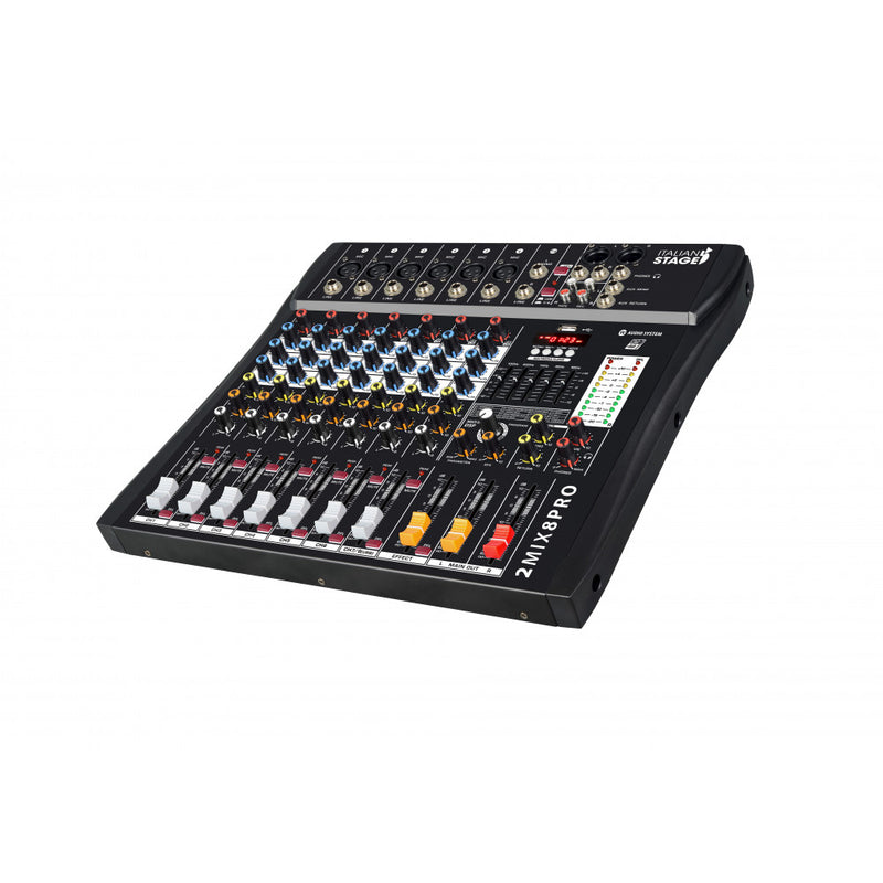 Italian Stage IS 2MIX8PRO Mixer Audio 8C+Multi FX Bluetooth + BAG2MIX8PRO Borsa