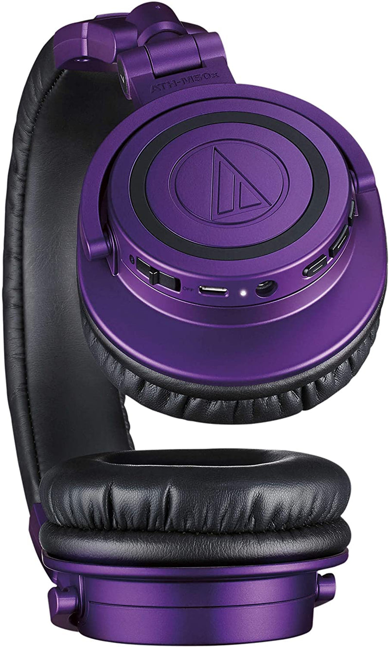 Audio-Technica ATH-M50XBT Cuffia dinamica chiusa bluetooth Pro + mic, Viola/Nero