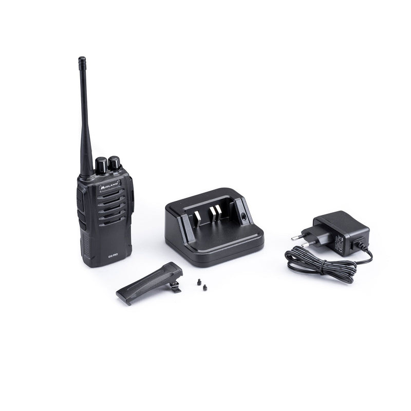 Midland G10 PRO Walkie Talkie radio semiprofessionale a 32 canali, Nera