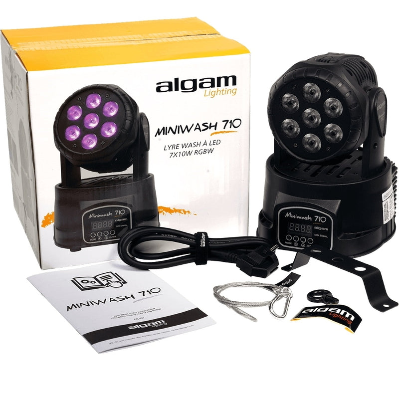 Algam Lighting MINIWASH 710 Testa Mobile LED RGBW 7x10W controllo musicale o DMX