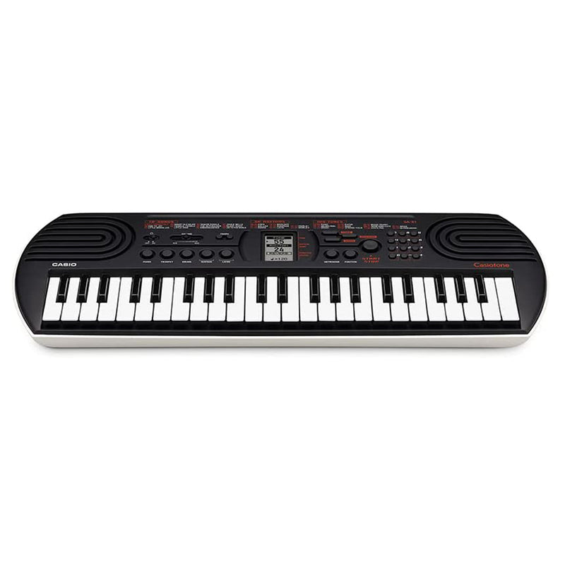 Casio SA-81 Mini Tastiera a 44 tasti, Nera/Grigio Chiaro + Bag + Alimentatore