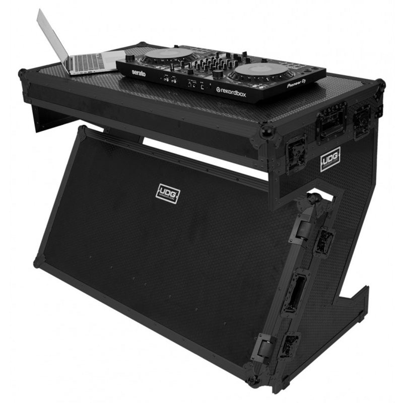 UDG U91072BL Ultimate Flight Case Portable Z-Style DJ Table Plus Wheels TavoloDj