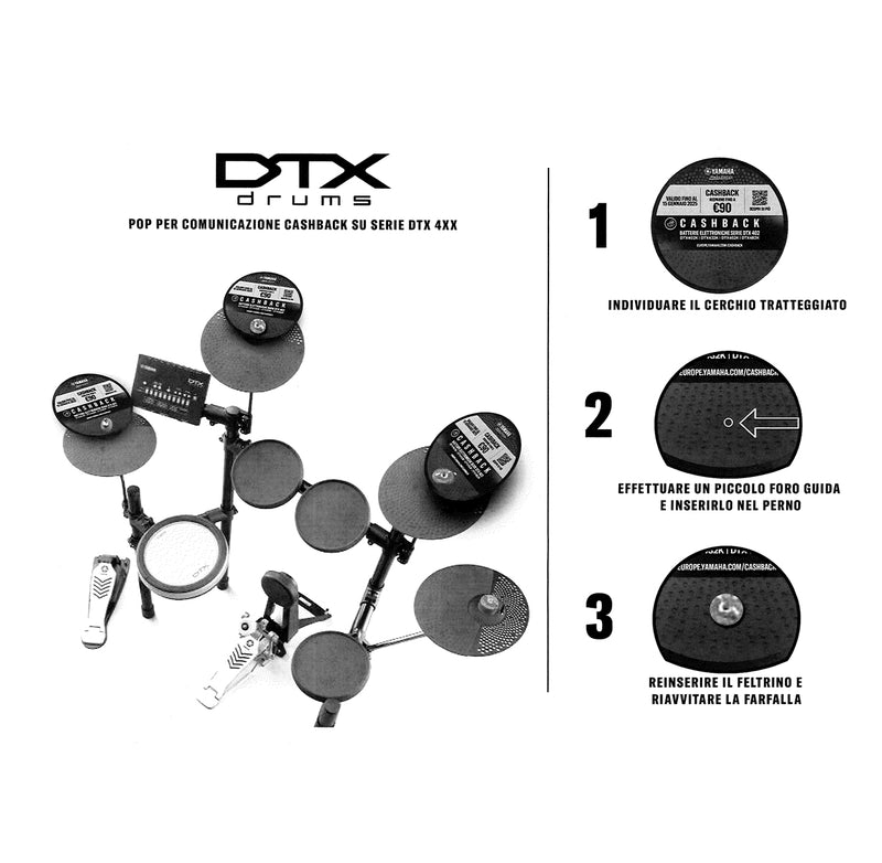 Yamaha DTX432K E-Drum Set Batteria elettronica 5pad 3 pad piatto e modulo sonoro