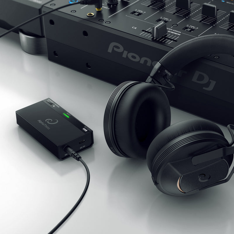 AlphaTheta HP-TX01 Trasmettitore per cuffie DJ professionali wireless, Nero.