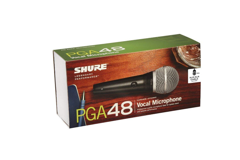 B-STOCK Shure PGA48 XLR-E Microfono Dinamico +Cavo XLR +Astuccio +Reggimicrofono