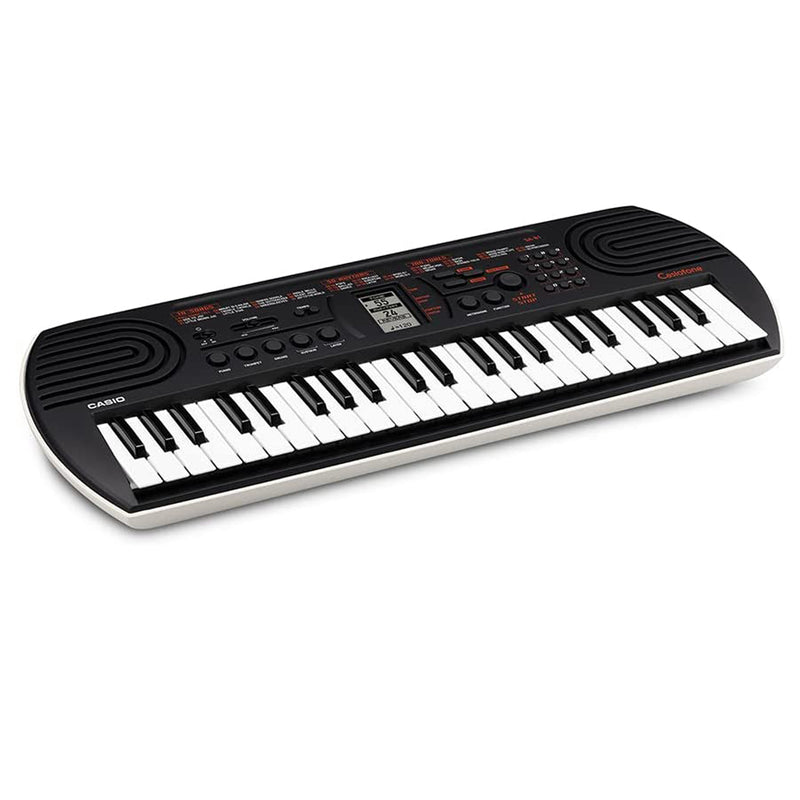 Casio SA-81 Mini Tastiera a 44 tasti, Nera/Grigio Chiaro + Bag + Alimentatore