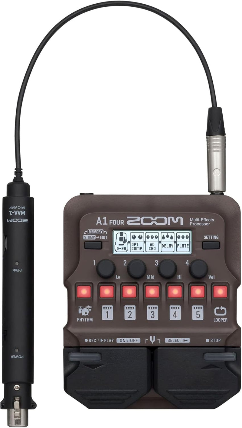 Zoom A1 FOUR Processore EFX x Chitarra basso, sax, tromba, violino e armonica