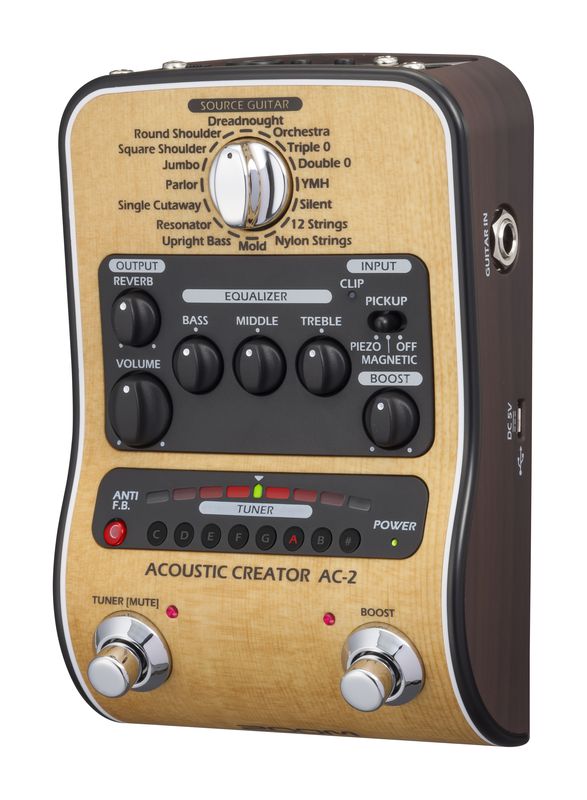 Zoom AC-2 ACOUSTIC CREATOR Preamp pedale x chitarra acustica direct box x palco