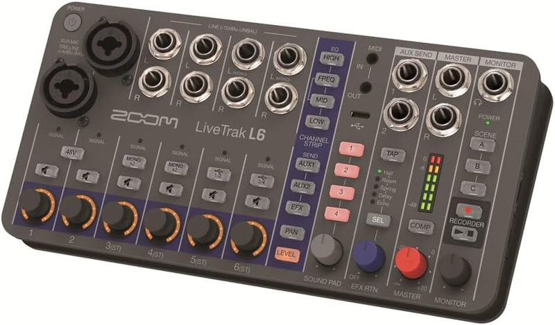 Zoom LiveTrack L6 Mixer e Registr. multitracce digi portatile 6C, rec 10 tracce