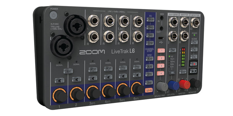 Zoom LiveTrack L6 Mixer e Registr. multitracce digi portatile 6C, rec 10 tracce