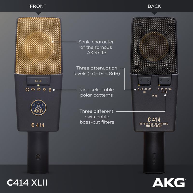 AKG C414 XLII Microfono Pro Cablato, multi-pattern, per ogni applicazione