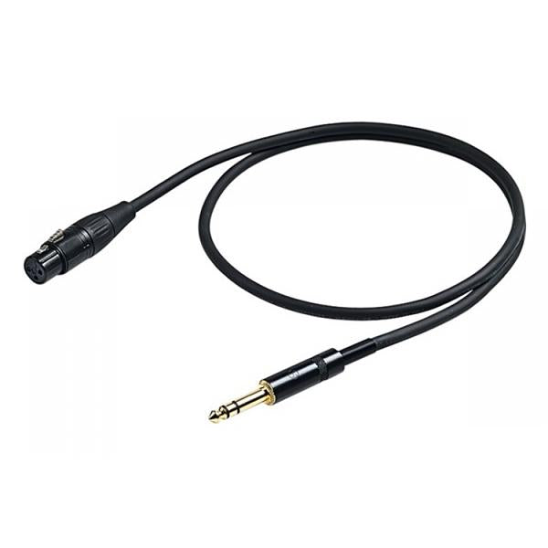 Proel CHL210LU1 Cavo Professionale Jack Stereo 6.3 a Cannon XLR 3P Femmina 1mt